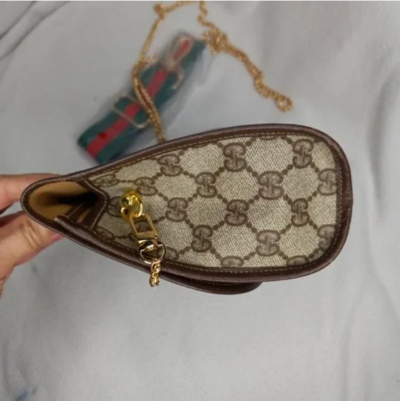 Authentic Vintage Gucci GG Monogram Supreme Sherry Web Ophidia Clutch Crossbody - Picture 5 of 12